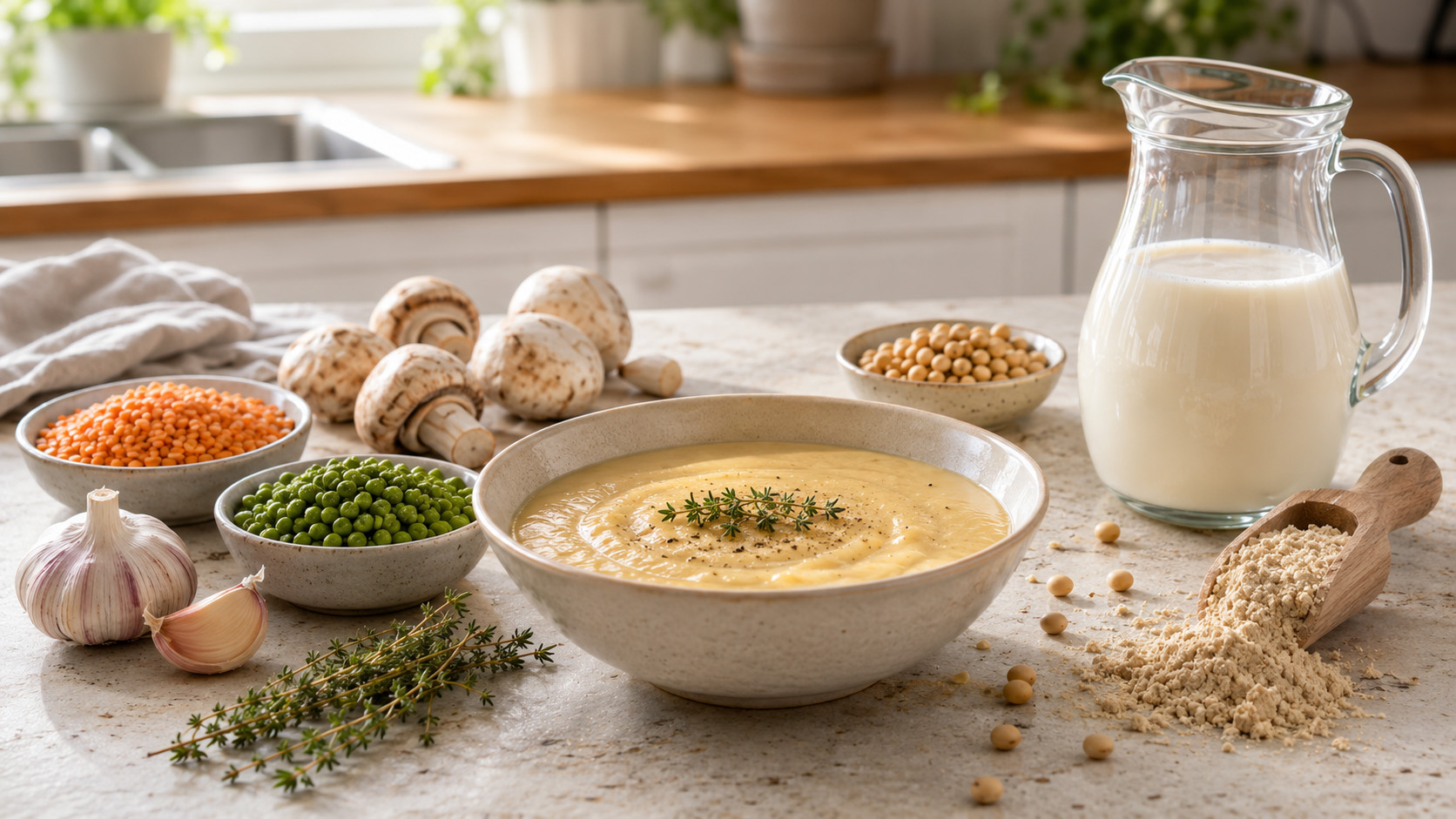 How to Boost the Protein in Soup with Soy Milk and Plant-Based Protein Powder